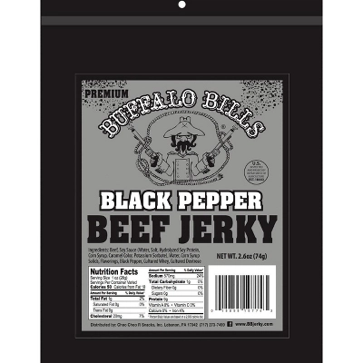 Buffalo Bills 2.6oz Premium Black Pepper Beef Jerky Packs (six 2.6oz Beef Jerky Packs) 1 Buffalo Bills 2.6oz Premium Black Pepper Beef Jerky Packs (six 2.6oz Beef Jerky Packs)